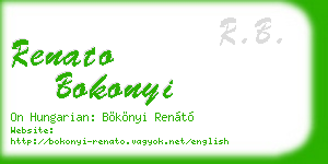 renato bokonyi business card