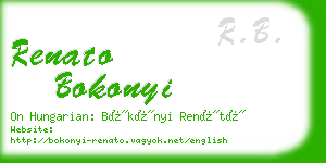 renato bokonyi business card